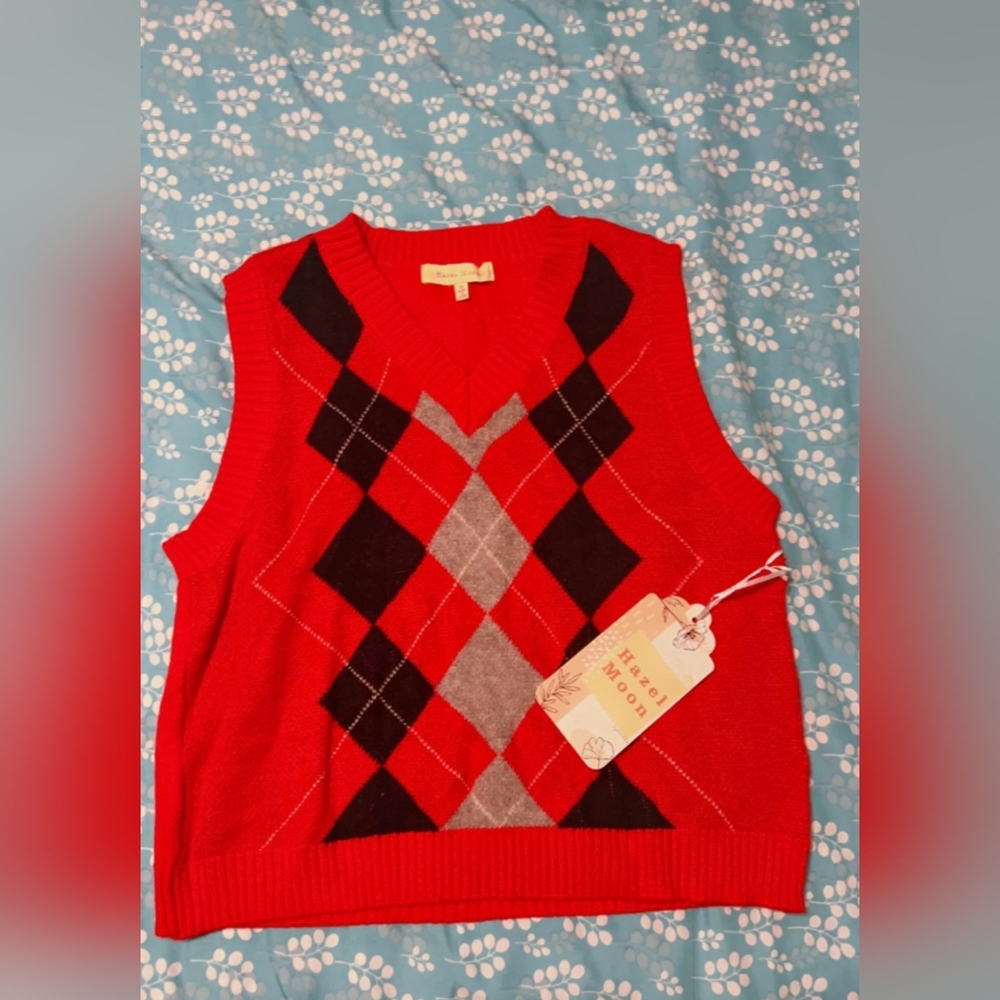 Hazel Moon Patterned Sweater Vest